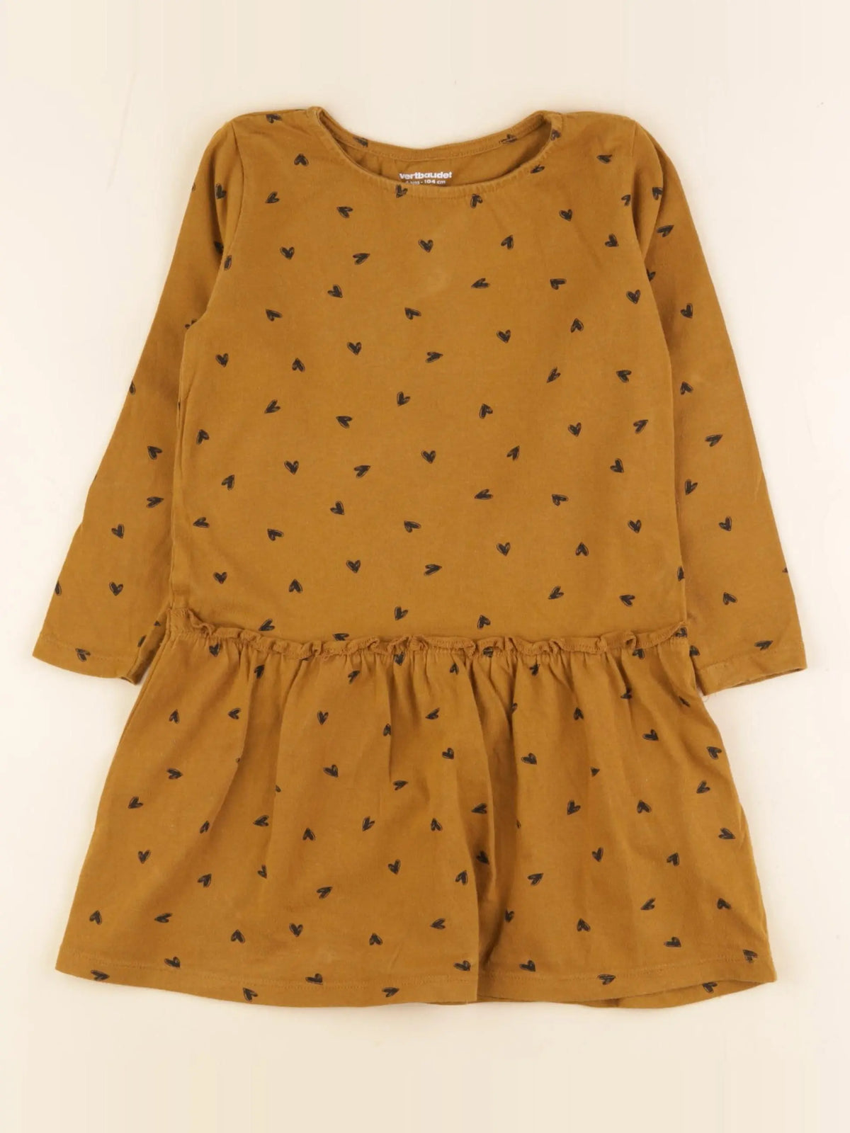 Vertbaudet - robe coton jaune - 4 ans
