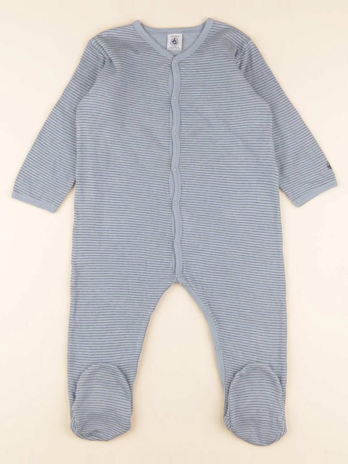 Petit Bateau - pyjama coton bleu - 24 mois