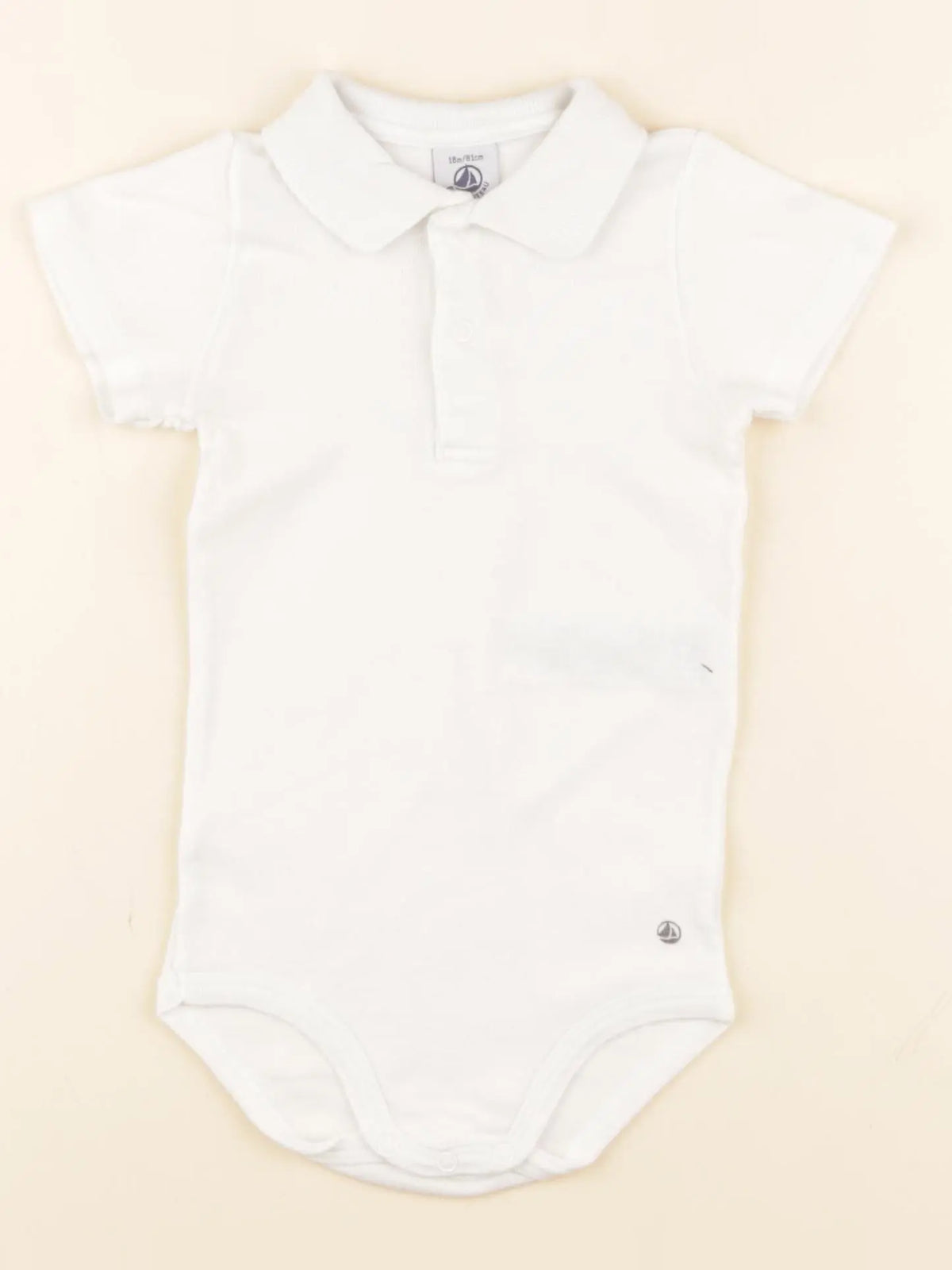 Petit Bateau - body à col blanc - 18 mois