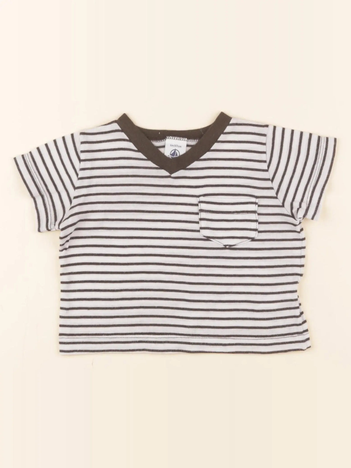 Petit Bateau - tee-shirt gris - 6 mois