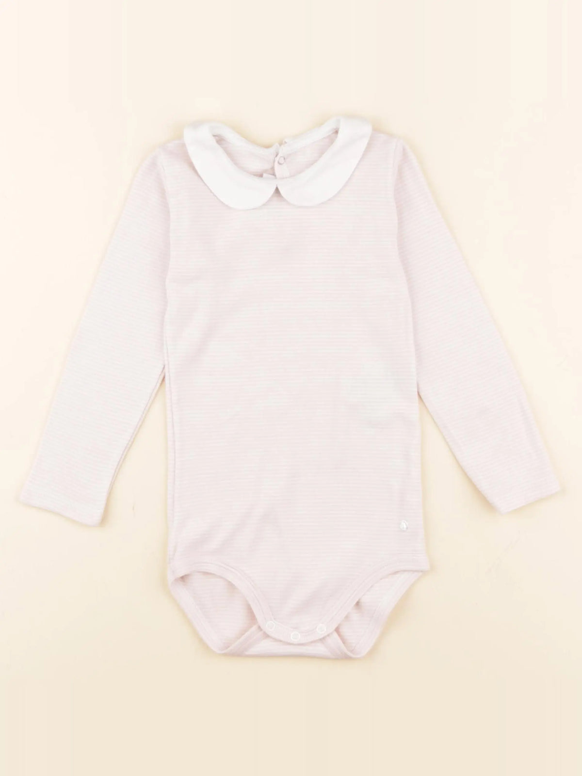 Petit Bateau - body à col blanc, rose - 24 mois