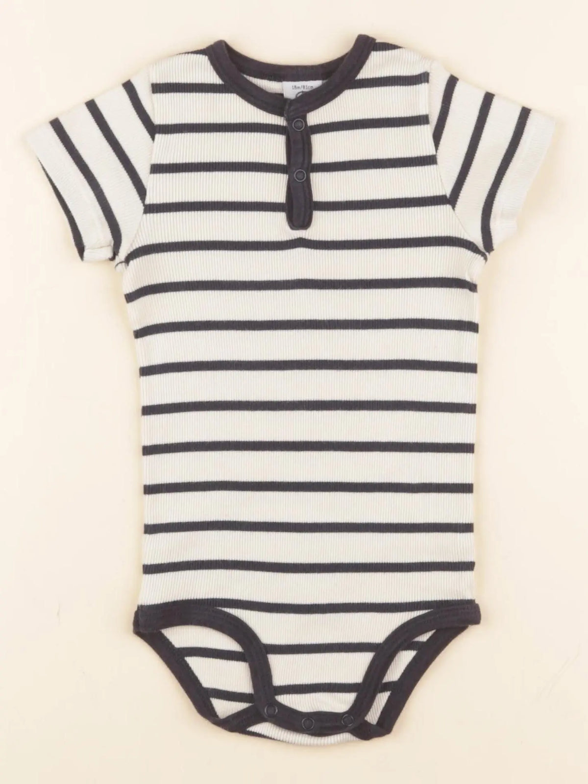 Petit Bateau - body tee-shirt beige, bleu - 18 mois