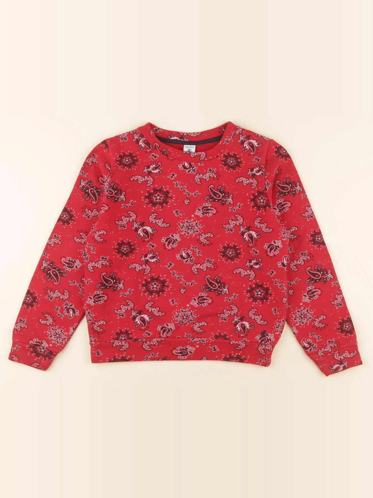 Petit Bateau - sweat rouge - 10 ans