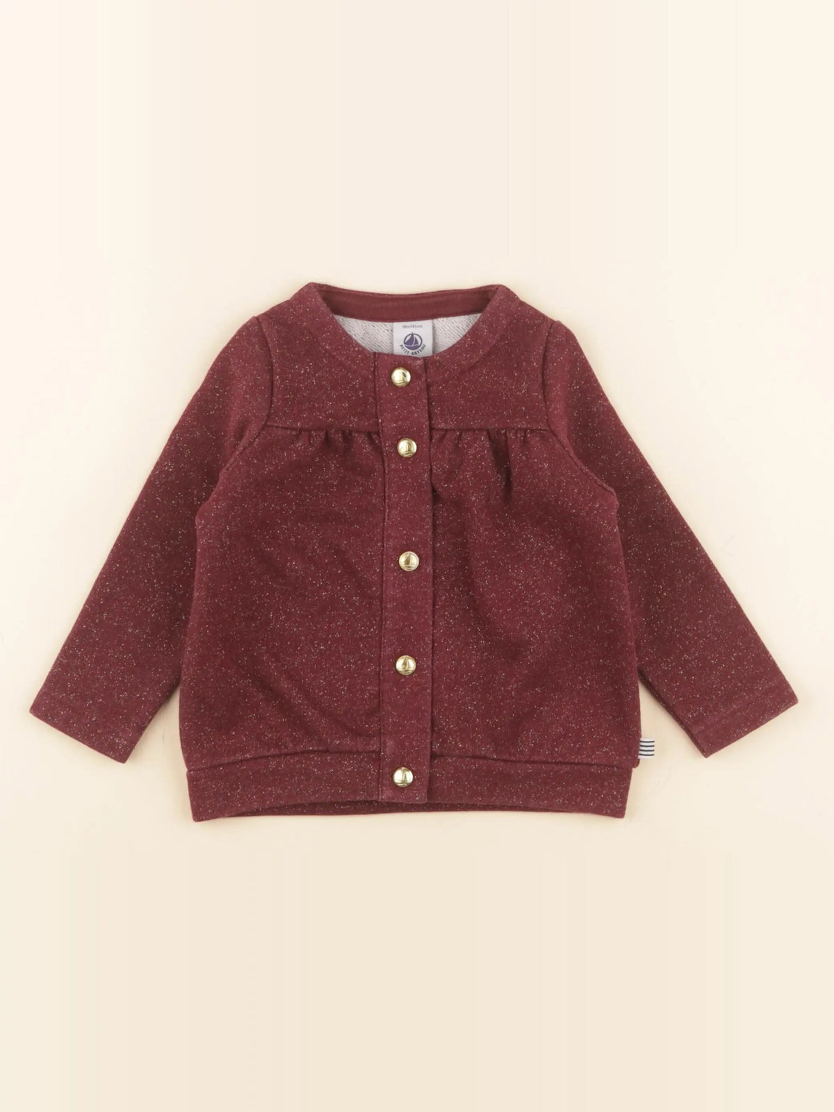 Petit Bateau - sweat or, rouge - 18 mois