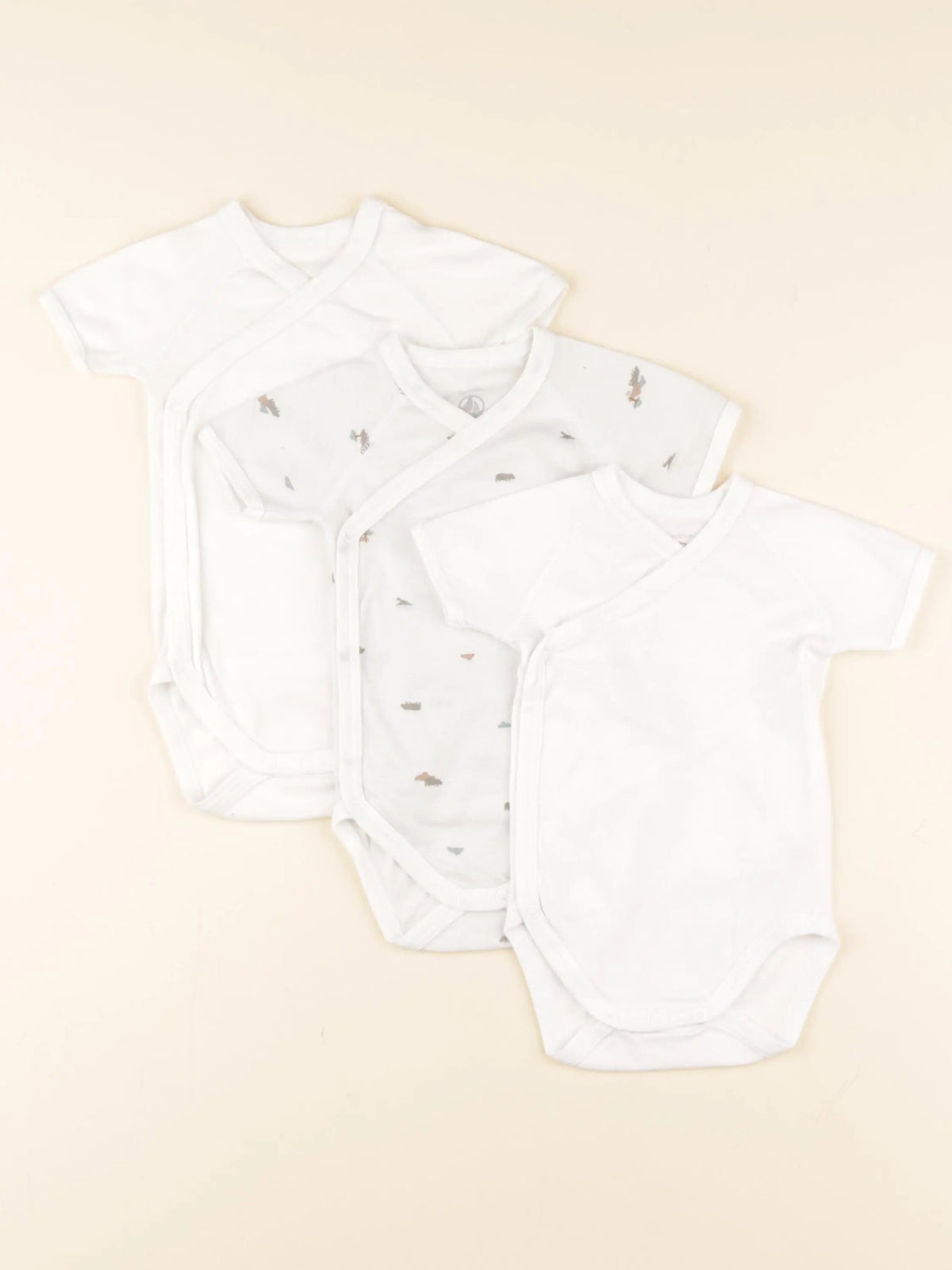 Petit Bateau - lot de 3 bodies en coton blanc - 6 mois
