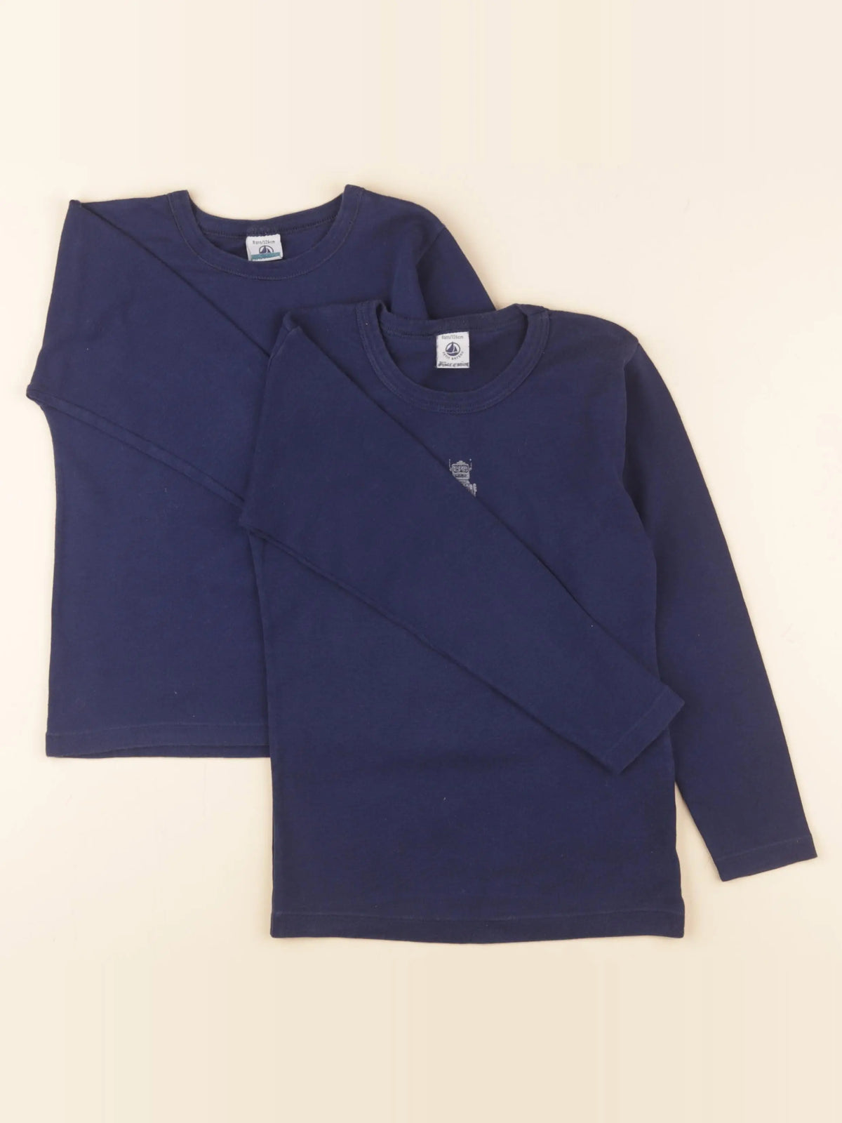 Petit Bateau - lot de 2 maillots de corps bleu - 8 ans