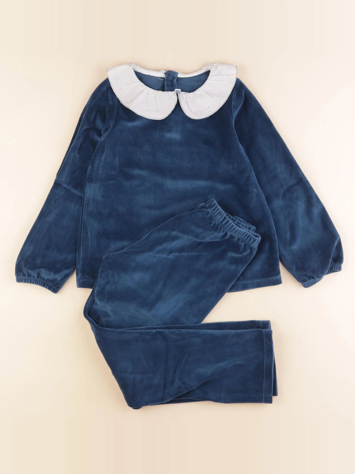 Jacadi - pyjama velours bleu, argent - 8 ans