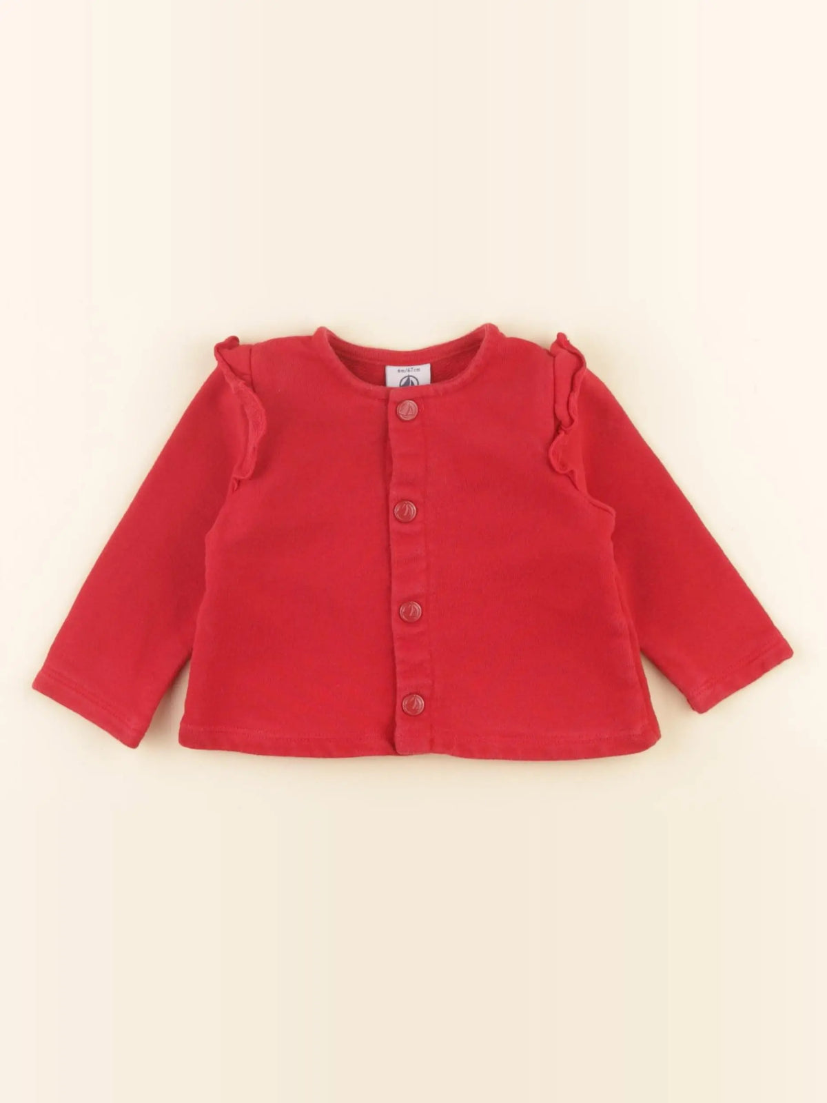 Petit Bateau - veste rouge - 6 mois