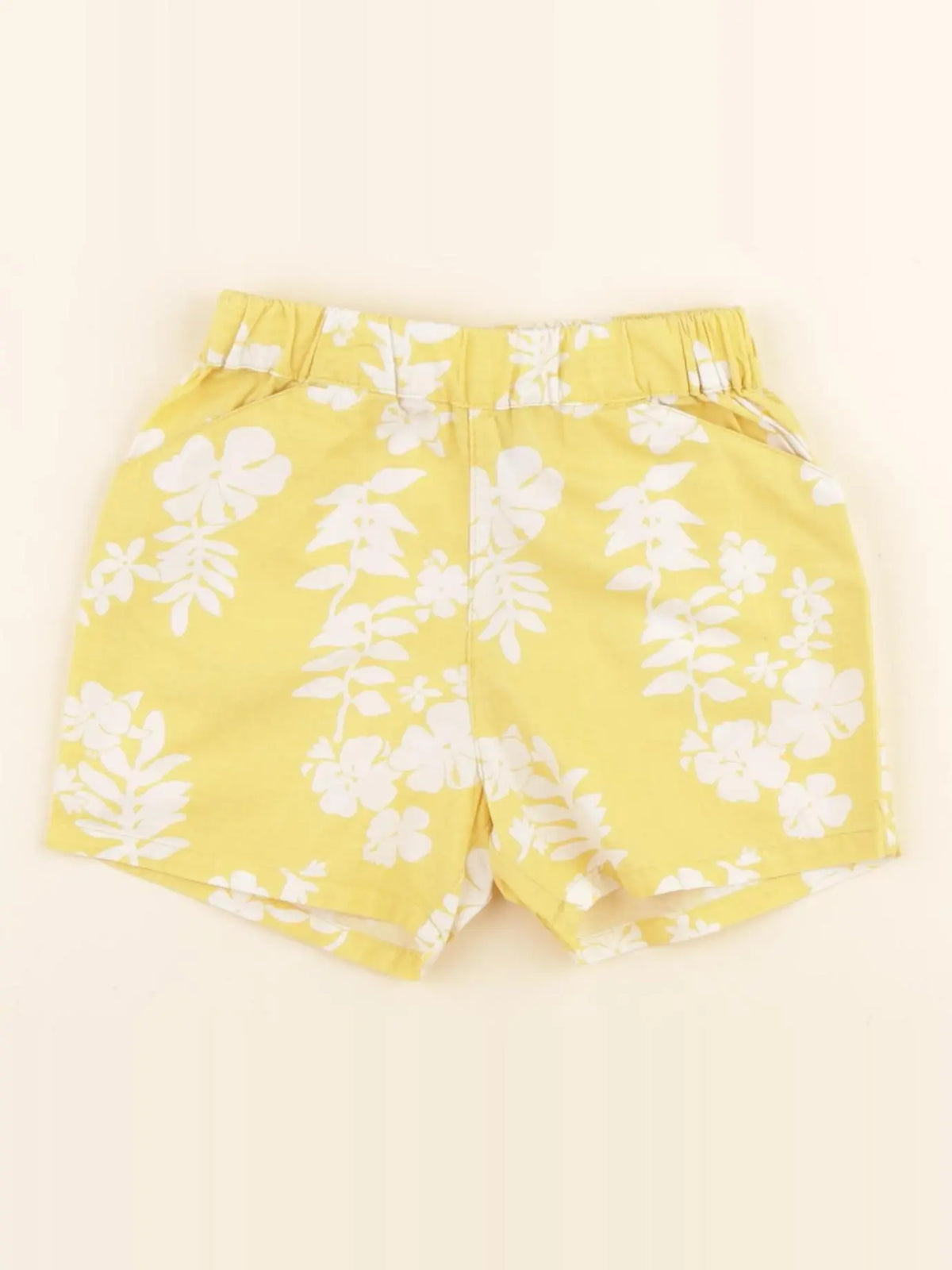 Petit Bateau - short jaune, blanc - 2 ans