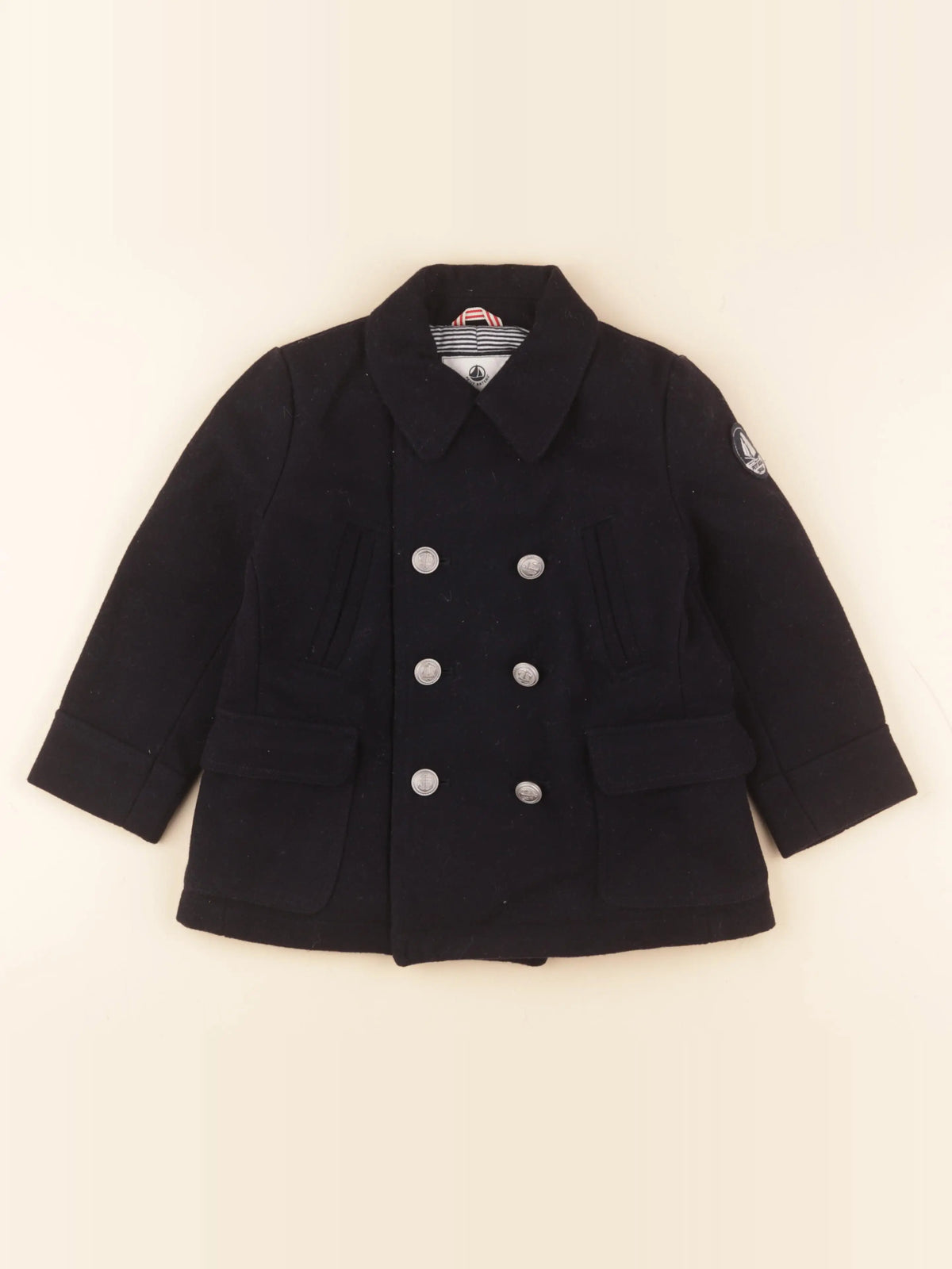 Petit Bateau - manteau bleu - 4 ans
