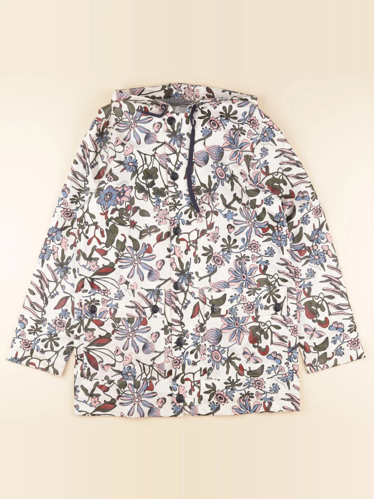 Petit Bateau - imperméable multicolore - 14 ans