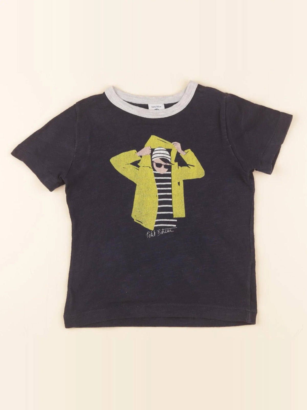 Petit Bateau - tee-shirt bleu - 3 ans