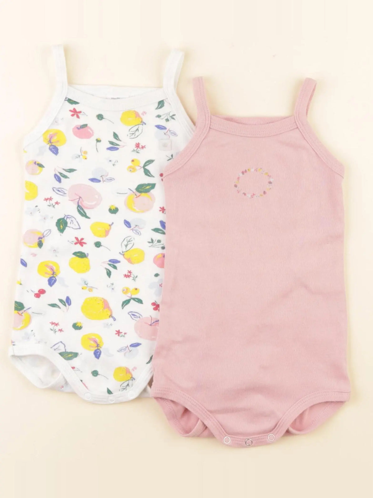 Petit Bateau - lot de 2 bodies en coton multicolore - 12 mois