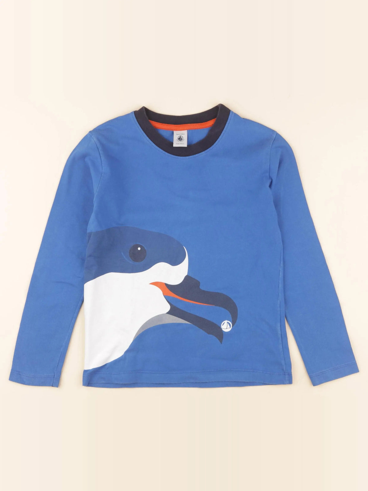 Petit Bateau - tee-shirt bleu - 8 ans