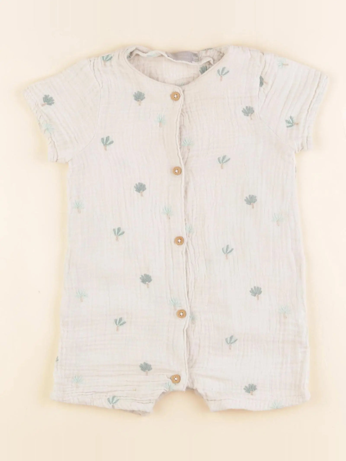 Boutchou - combinaison beige, vert - 12 mois