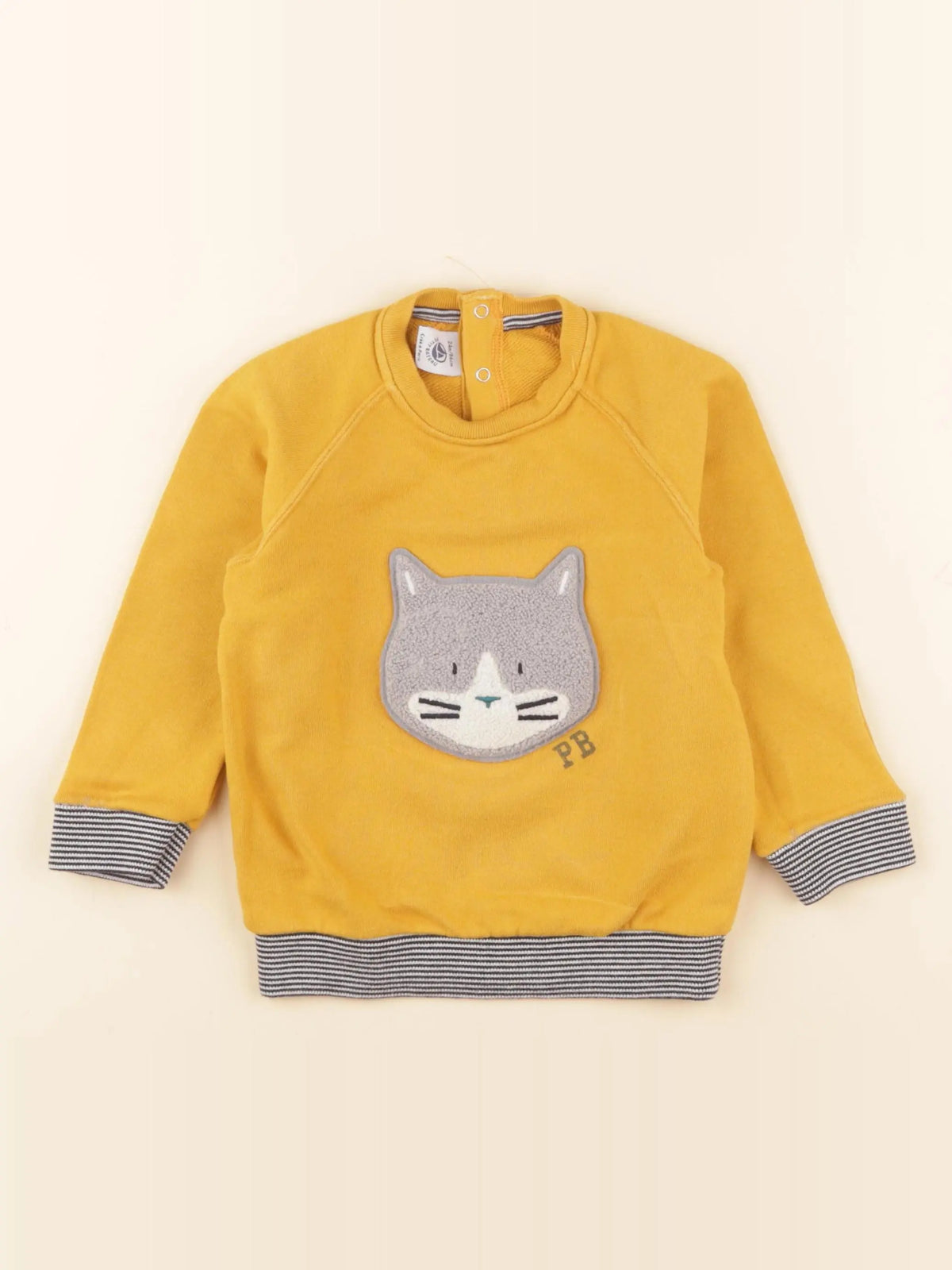 Petit Bateau - sweat jaune - 24 mois
