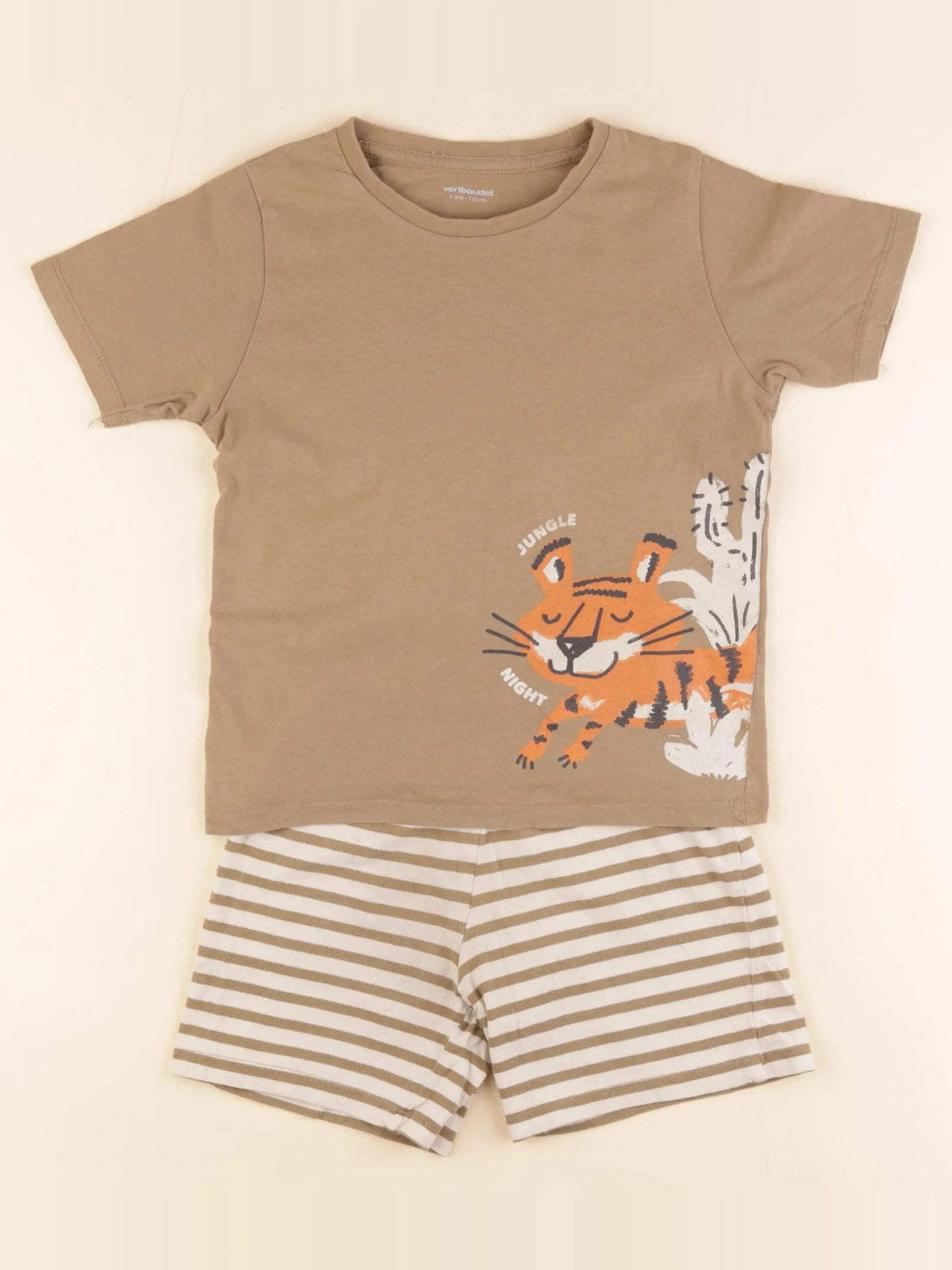 Vertbaudet - pyjama coton marron - 5 ans
