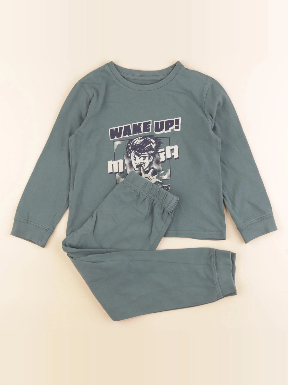 Vertbaudet - pyjama coton vert - 5 ans