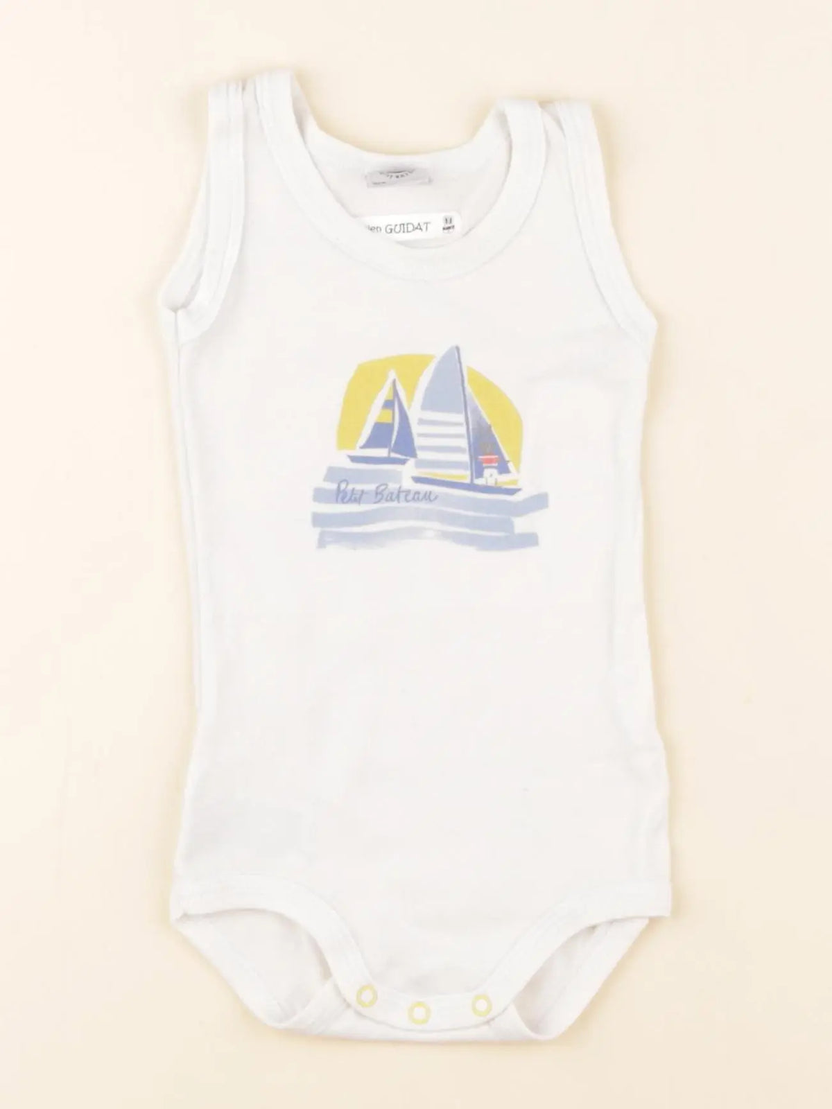 Petit Bateau - body blanc - 6 mois