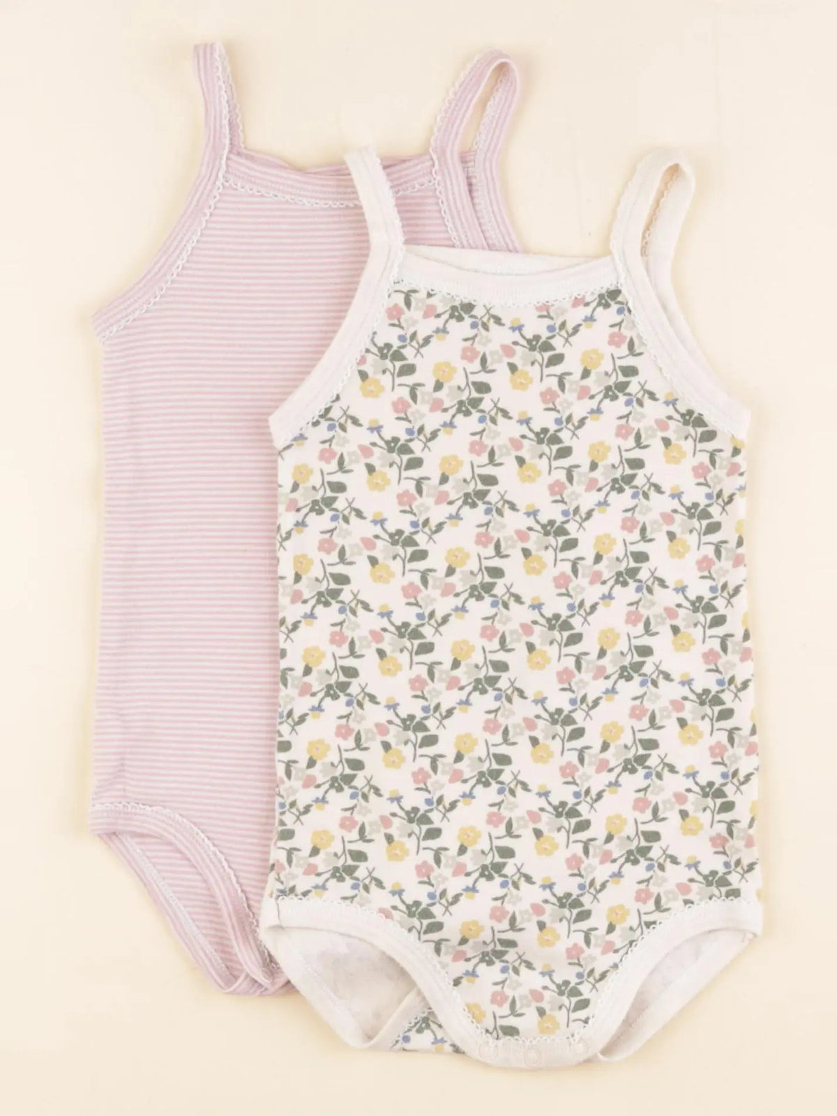Petit Bateau - body rose, vert - 24 mois