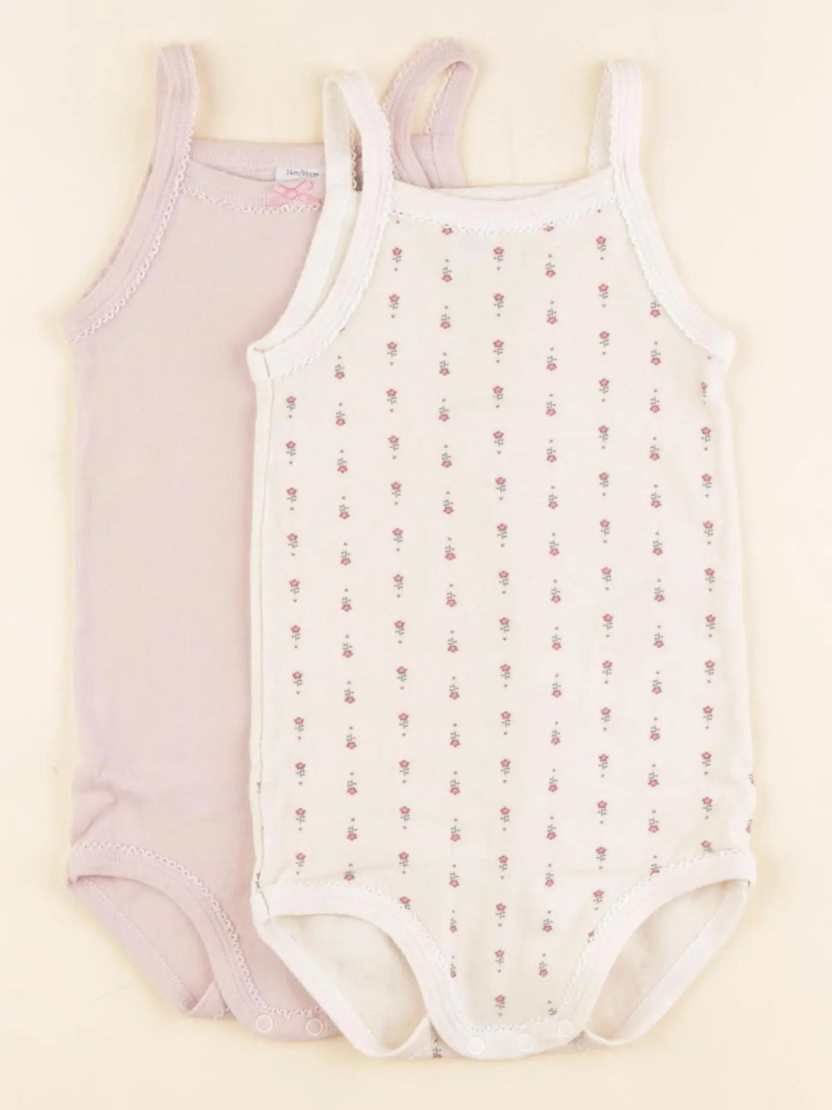Petit Bateau - body rose, beige - 24 mois