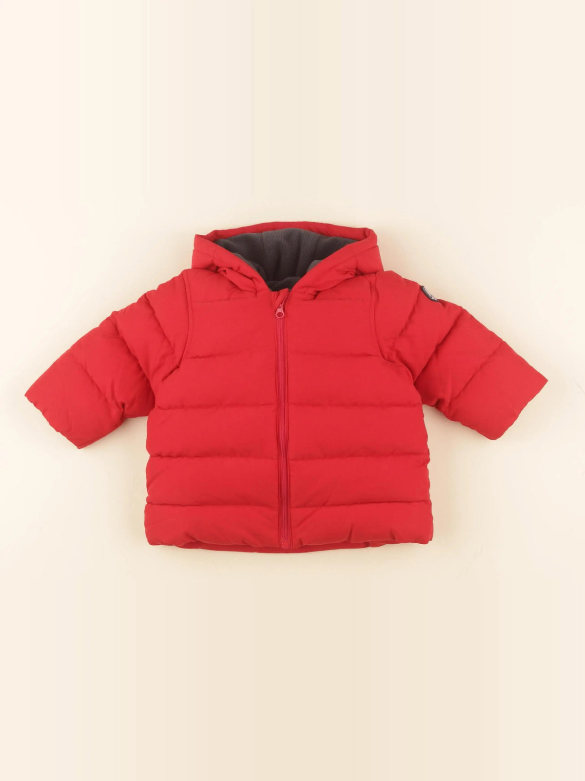 Petit Bateau - doudoune rouge - 6 mois
