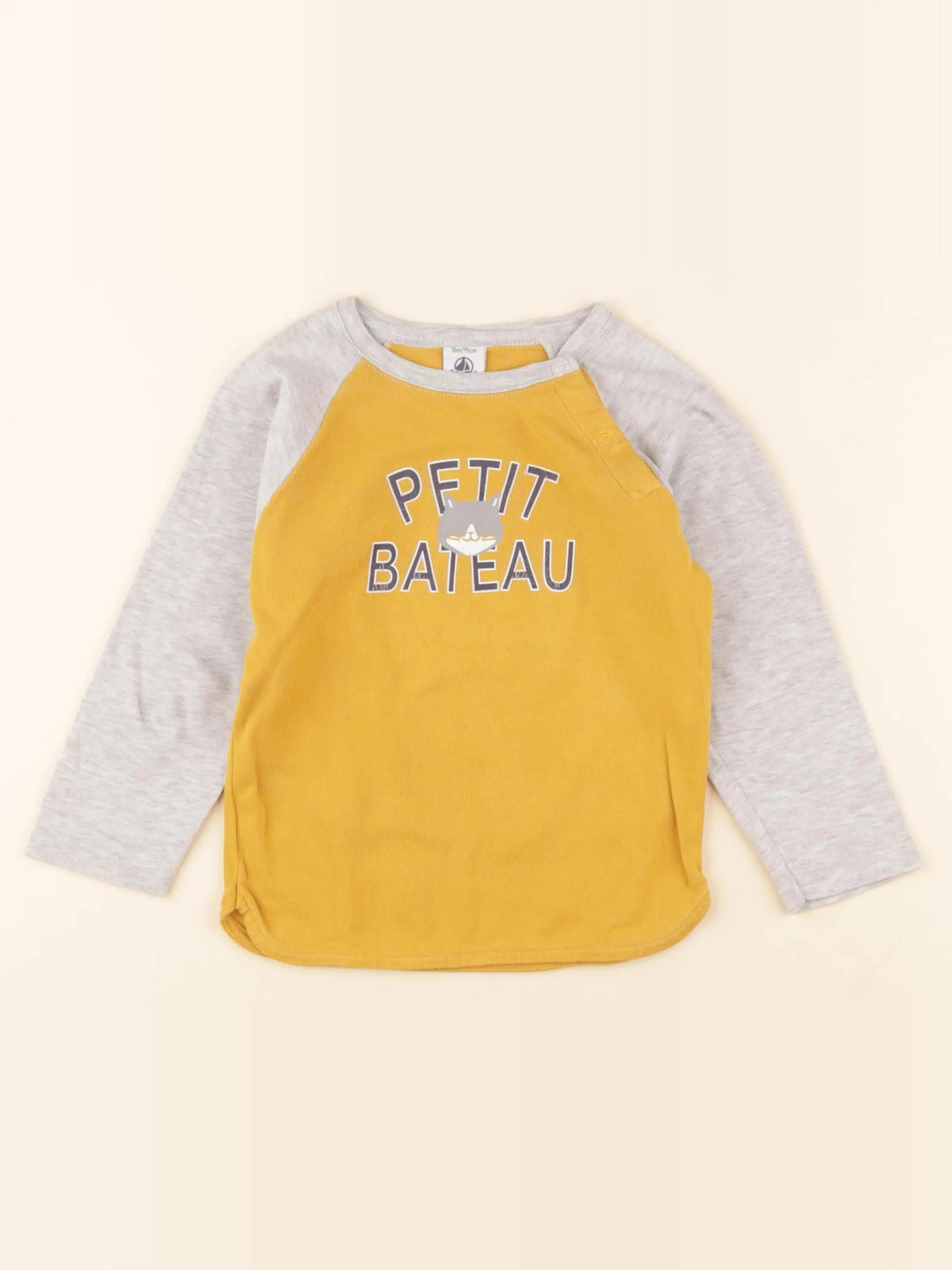 Petit Bateau - tee-shirt jaune, gris - 36 mois