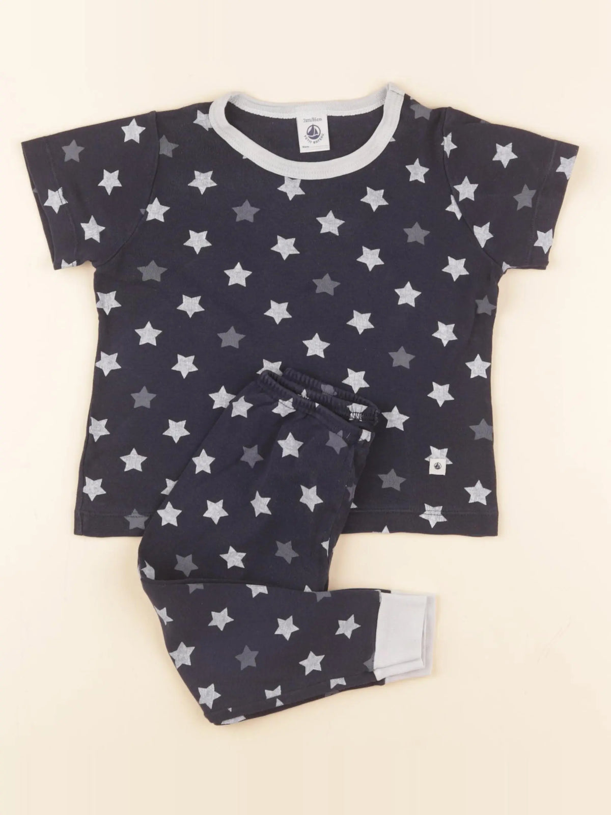 Petit Bateau - pyjama coton bleu - 2 ans