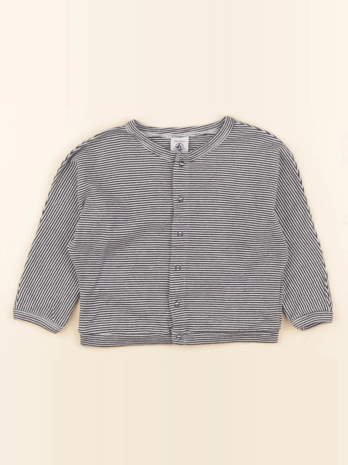 Petit Bateau - tee-shirt blanc, bleu - 24 mois