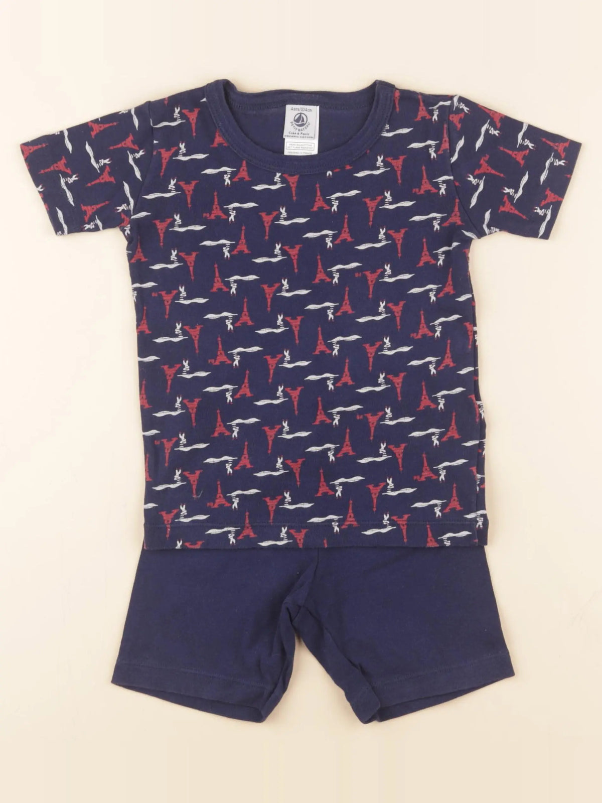 Petit Bateau - pyjama coton bleu - 4 ans