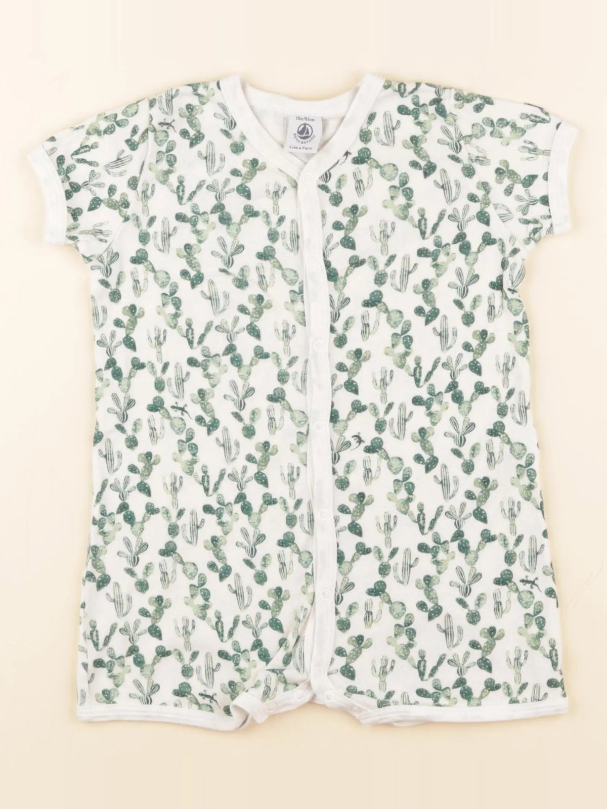Petit Bateau - pyjama coton vert - 18 mois