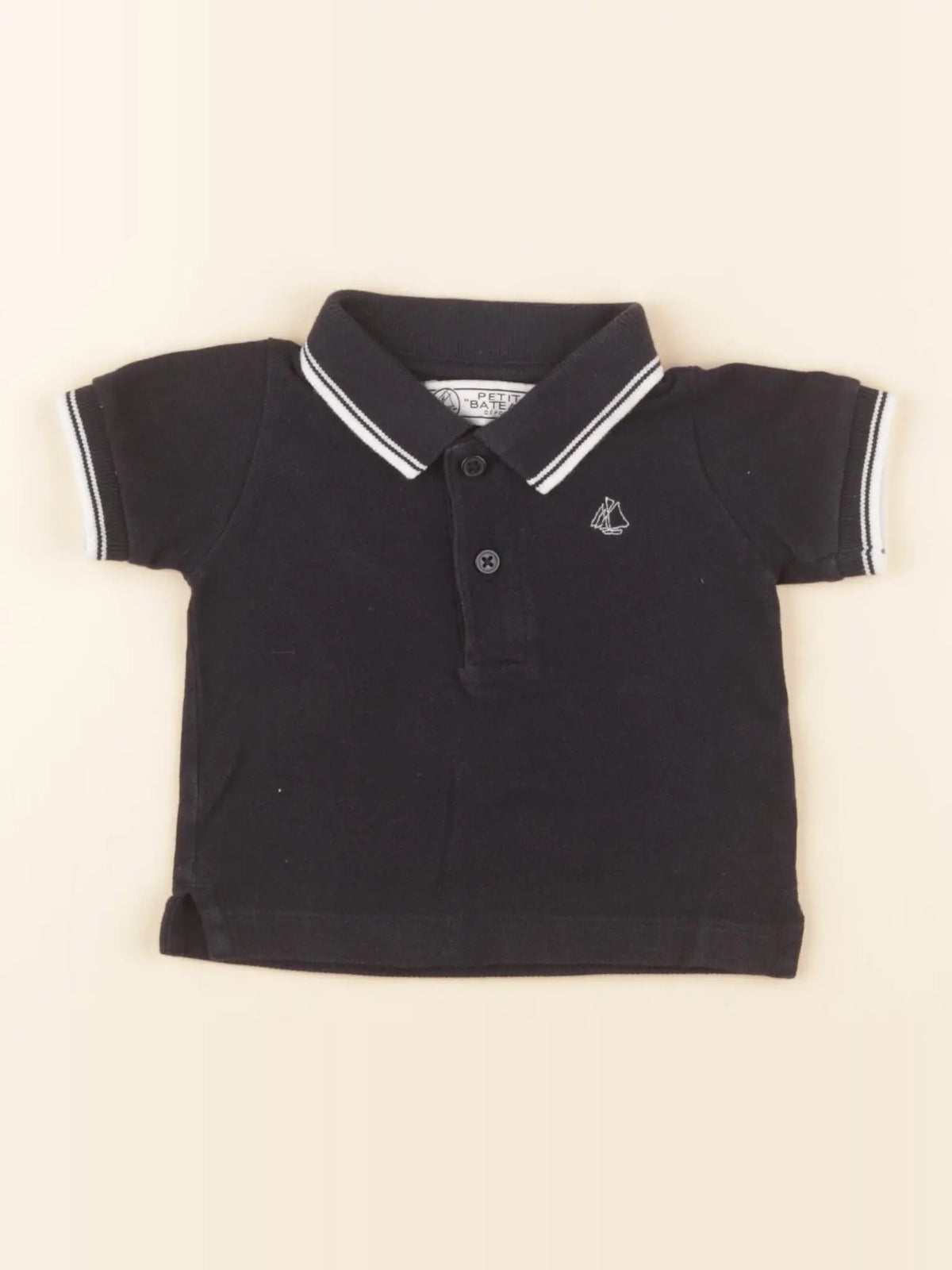 Petit Bateau - polo bleu - 3 mois