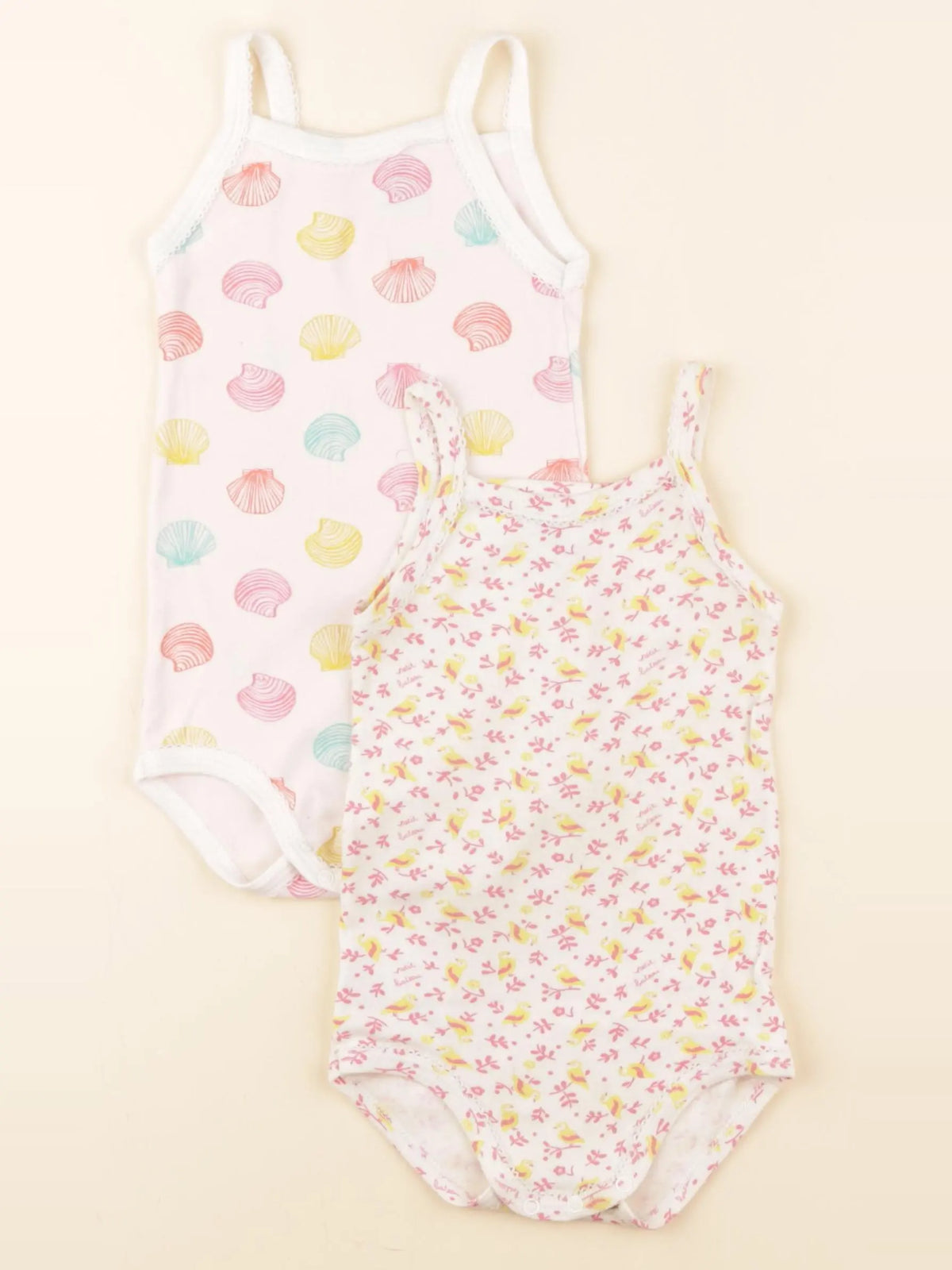 Petit Bateau - lot de 2 bodies en coton multicolore - 18 mois