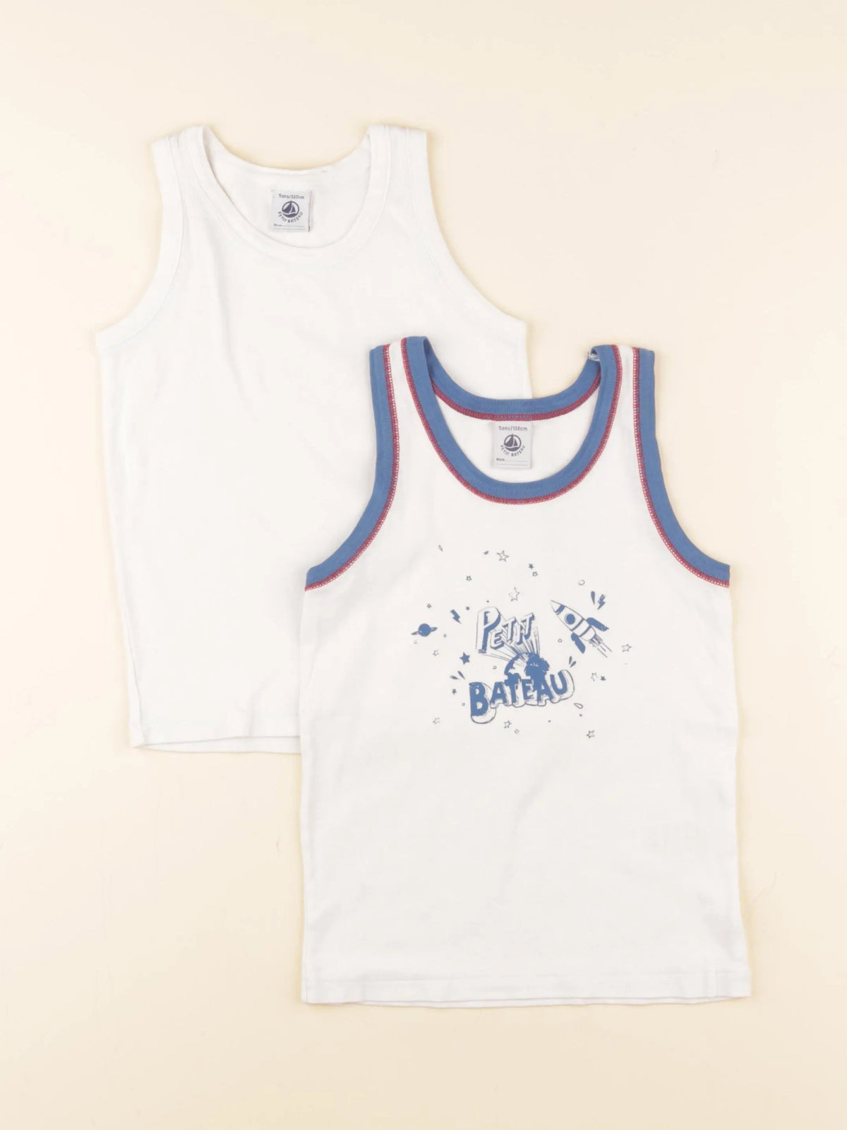 Petit Bateau - lot de 2 débardeurs multicolore - 5 ans