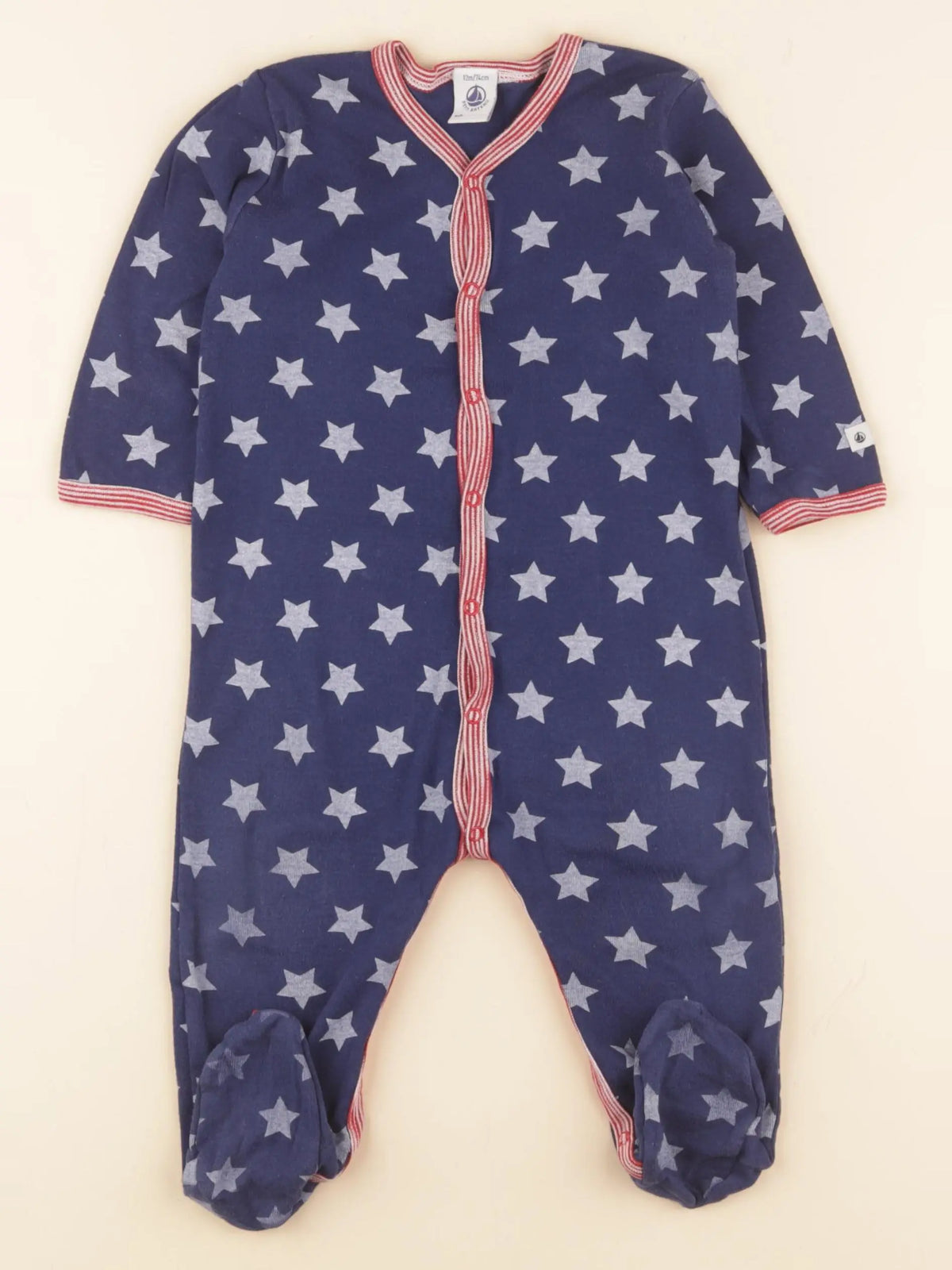 Petit Bateau - pyjama coton bleu - 12 mois