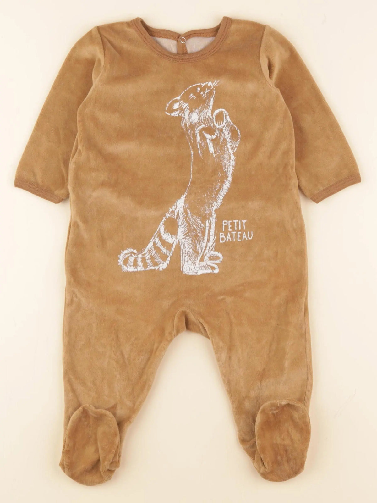 Petit Bateau - pyjama velours multicolore - 9 mois