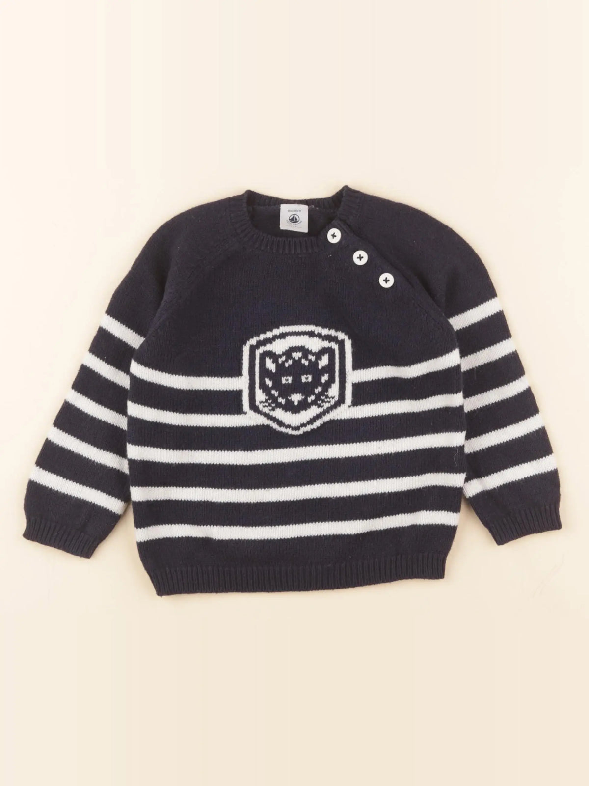 Petit Bateau - pull bleu - 18 mois