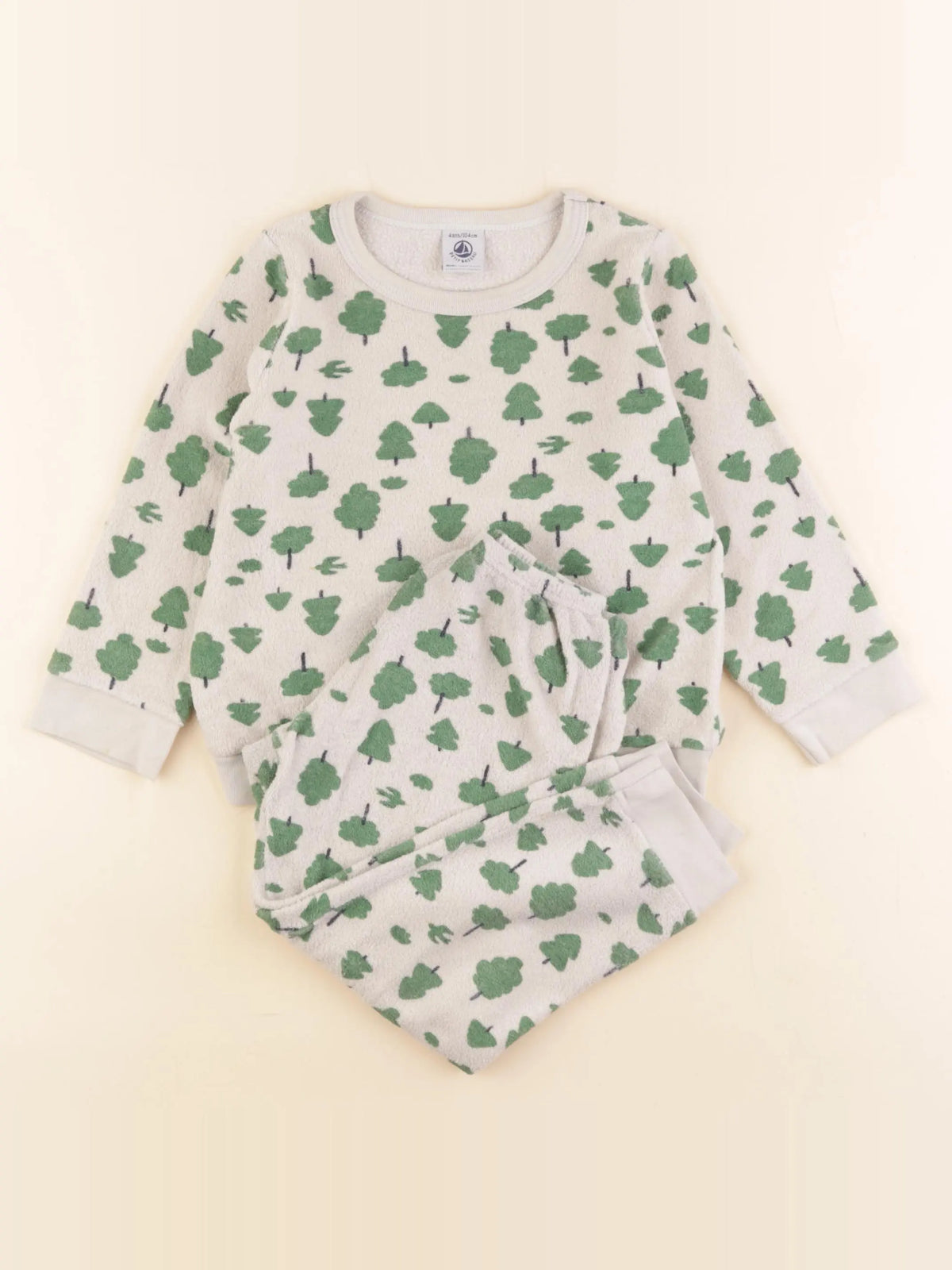 Petit Bateau - pyjama coton vert - 4 ans