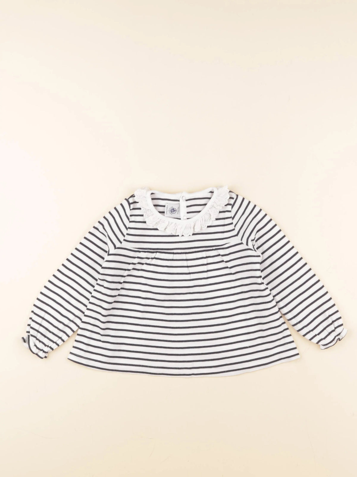 Petit Bateau - tee-shirt blanc, bleu - 36 mois