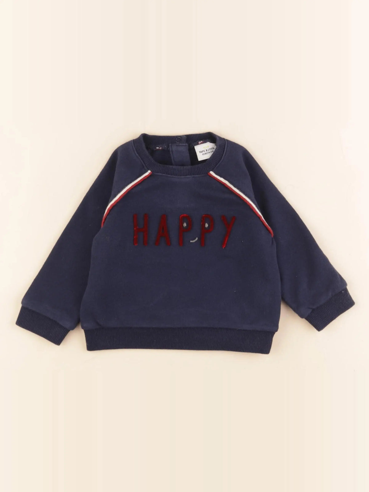 Tape à l'oeil - sweat bleu - 12 mois