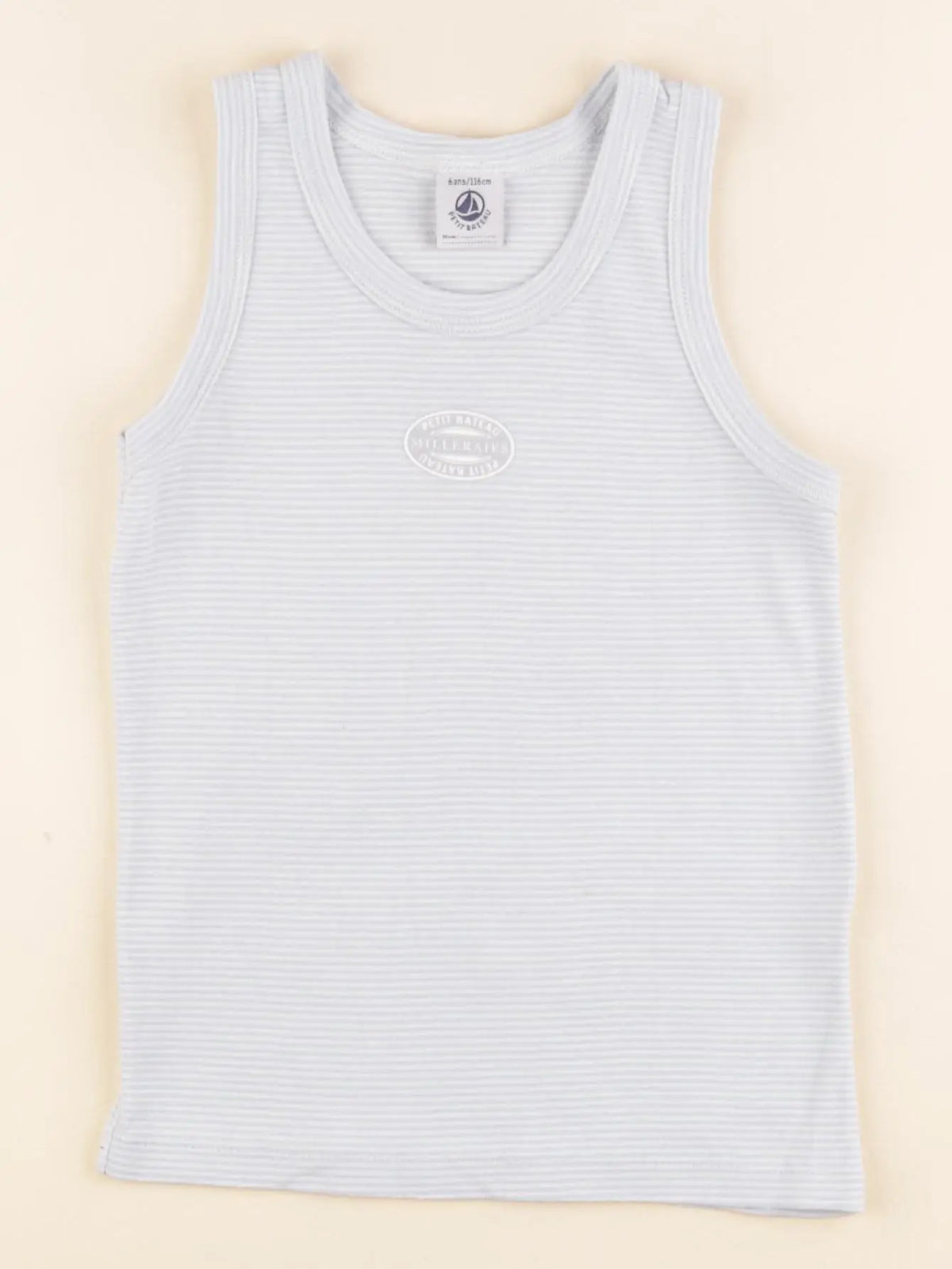 Petit Bateau - maillot de corps bleu - 6 ans
