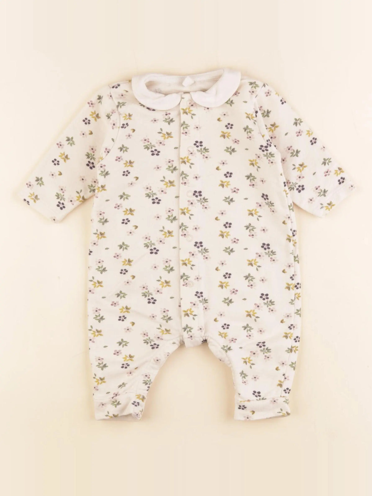 Petit Bateau - pyjama coton beige - 3 mois