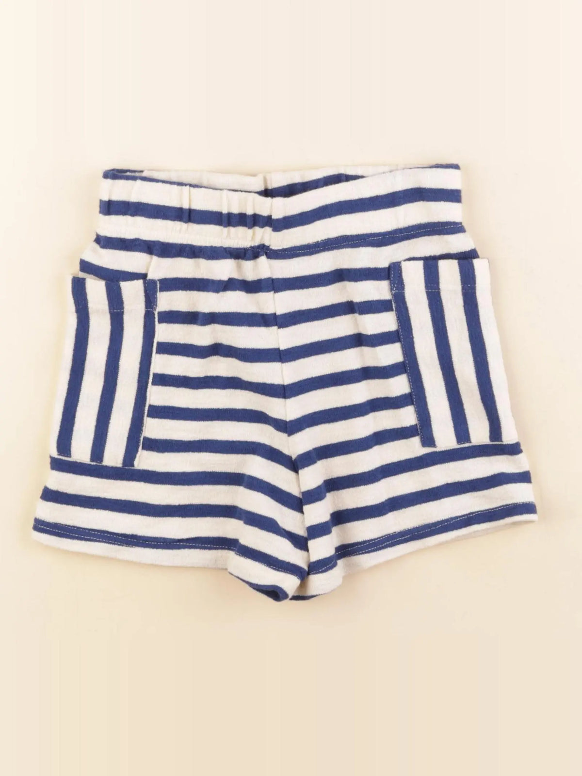 Monoprix - short beige, bleu - 5 ans