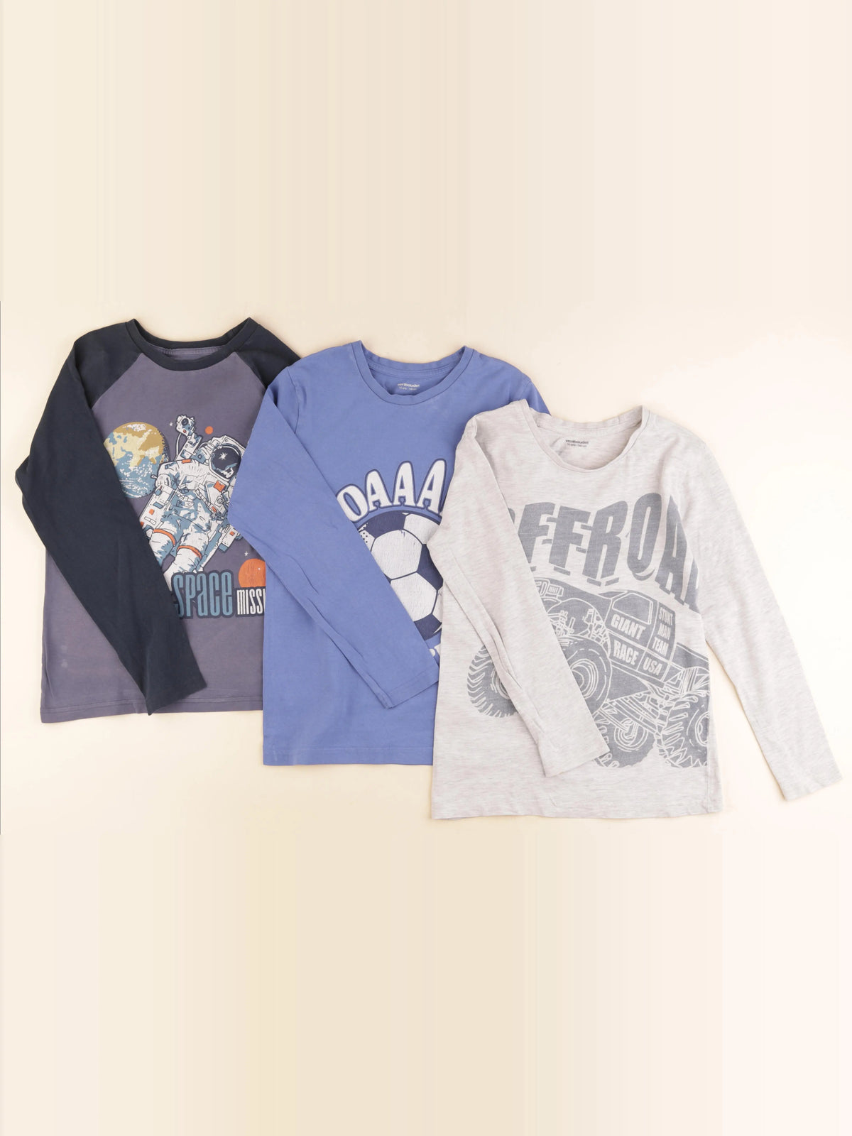 Vertbaudet - lot de 3 tee-shirts gris, bleu - 10 ans