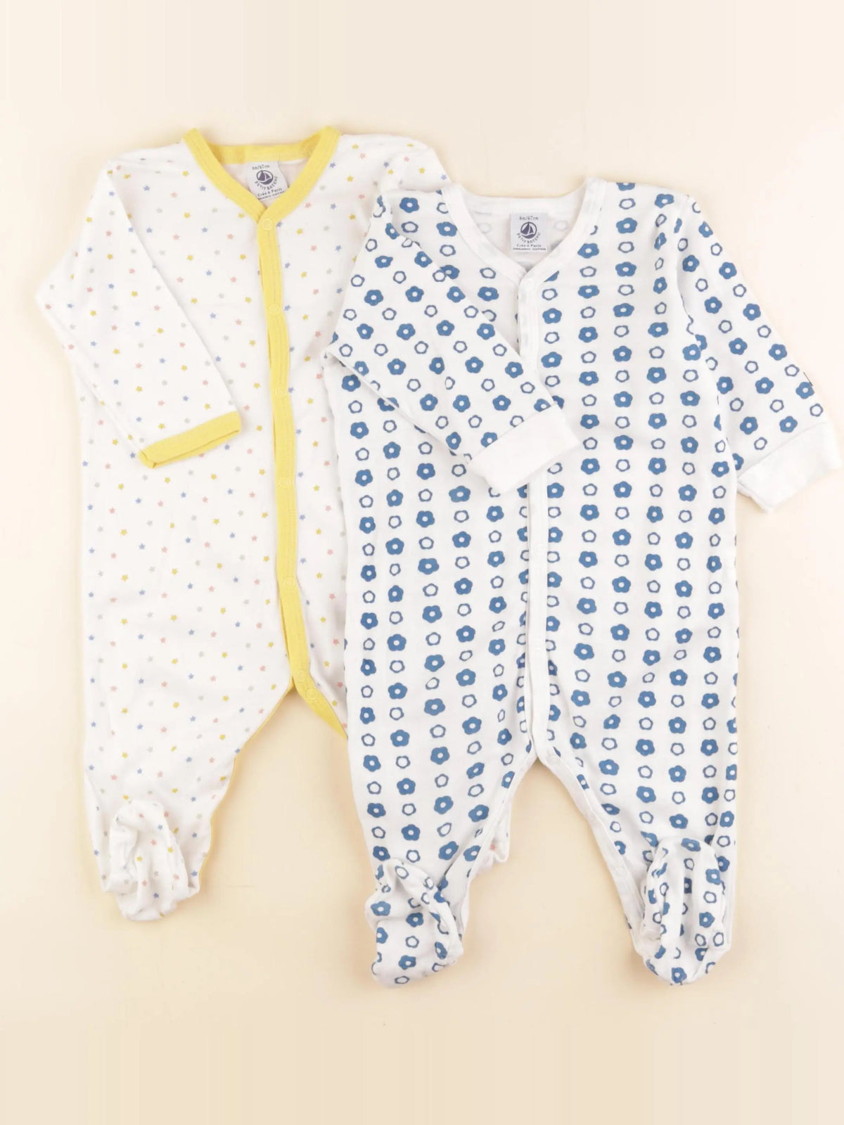 Petit Bateau - lot de 2 pyjamas coton multicolore - 6 mois