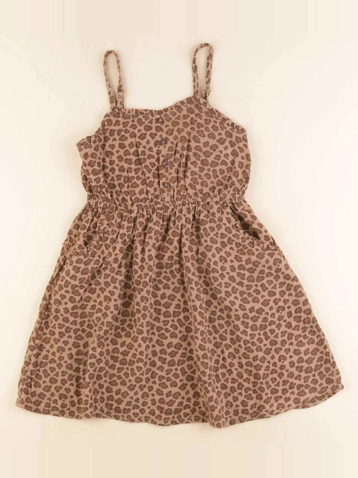 Vertbaudet - robe marron, noir - 8 ans