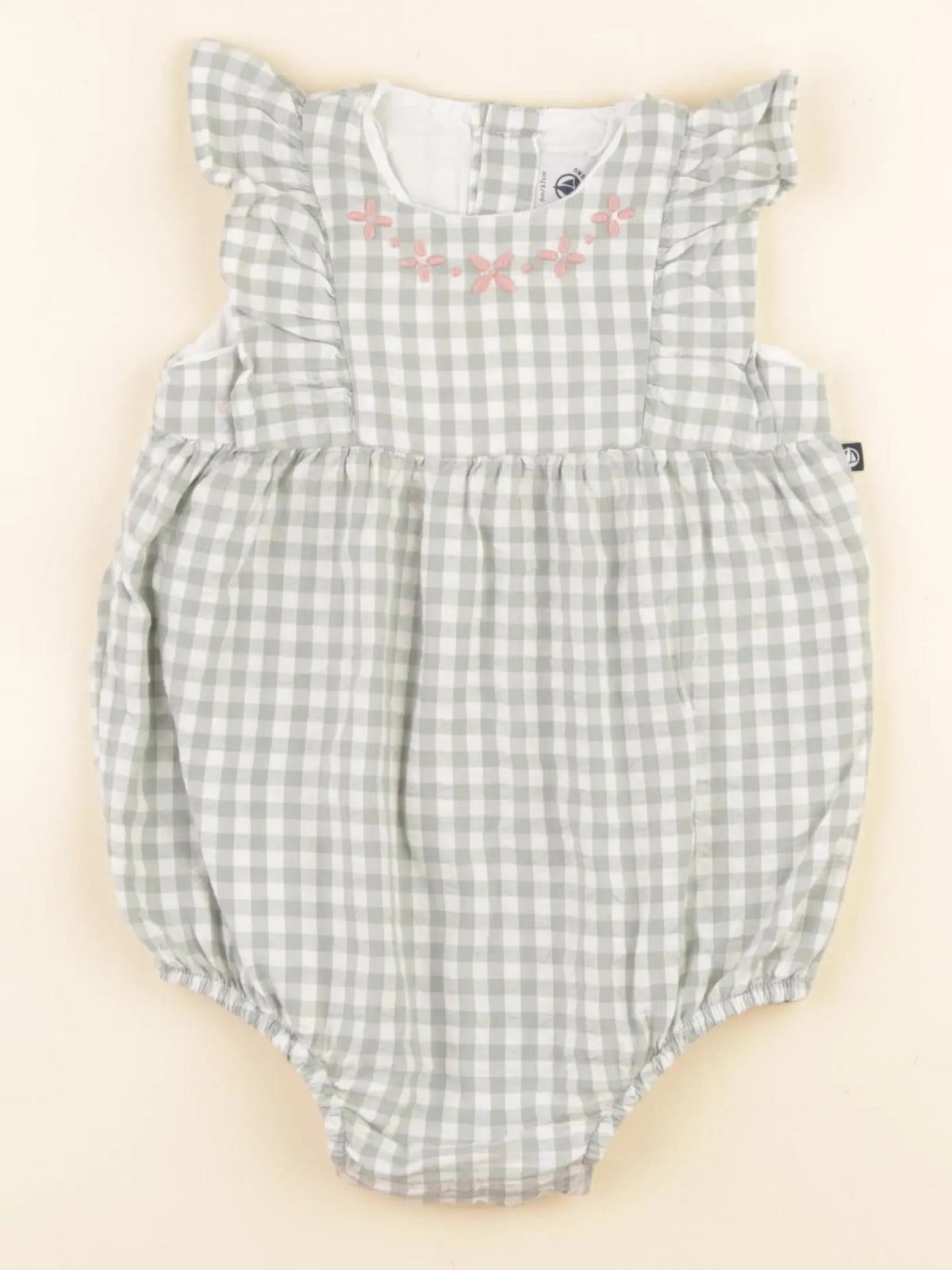 Petit Bateau - combinaison blanc, vert - 6 mois