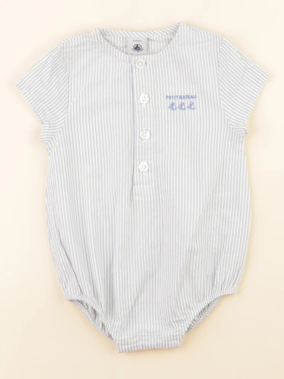 Petit Bateau - combinaison blanc, bleu - 3 mois