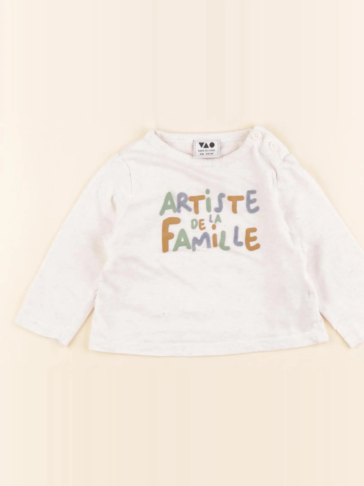 Tape à l'oeil - tee-shirt beige - 6 mois