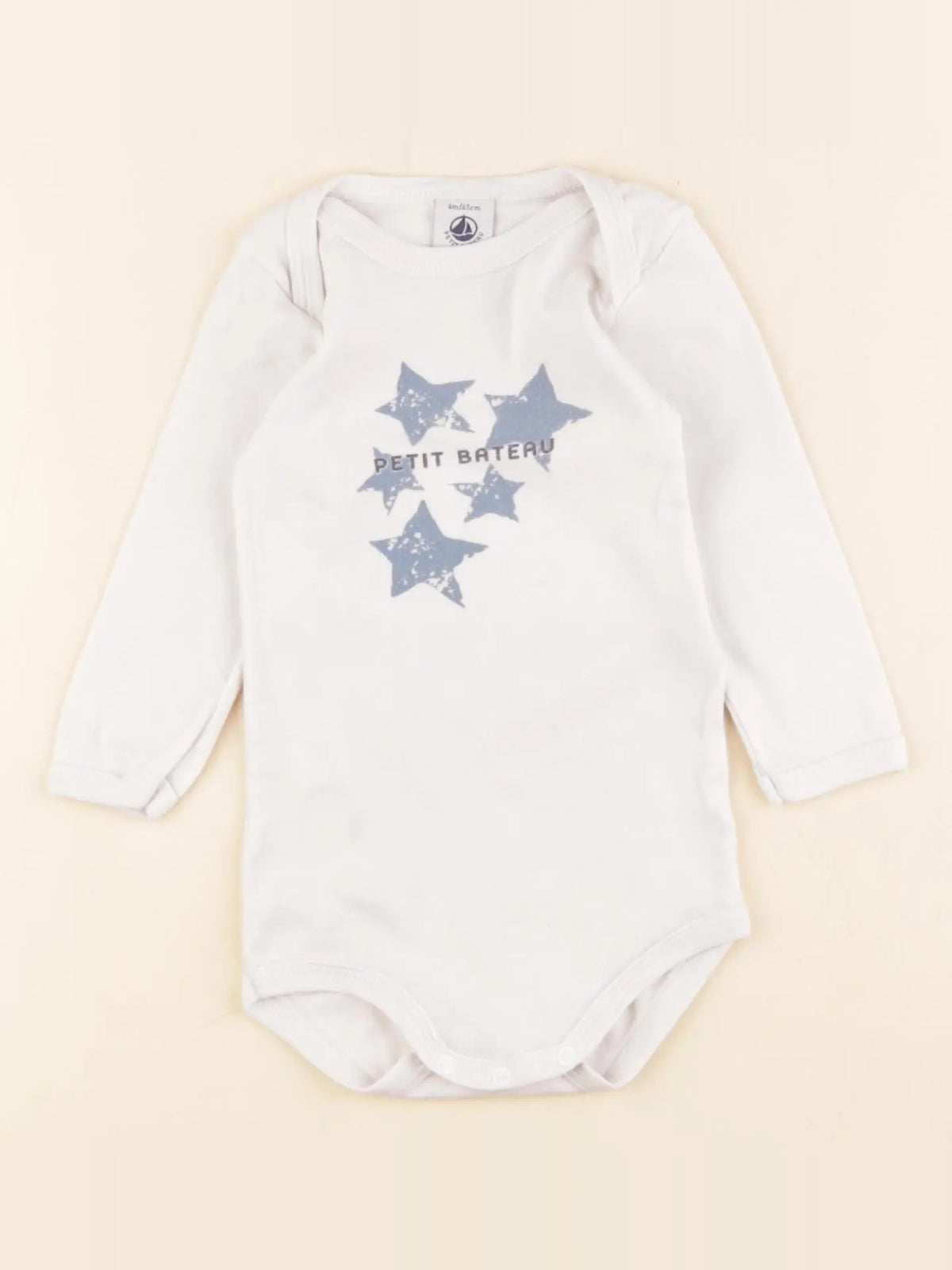 Petit Bateau - body blanc - 6 mois